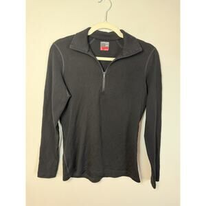 Ice Breaker Merino Wool 260 Pull Over Quarter Zip Black Womens M Ski Base Layer